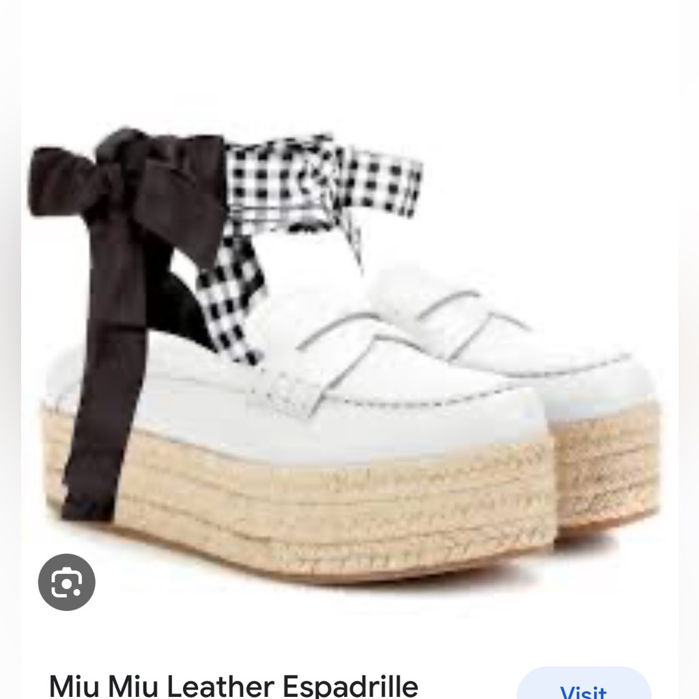 ISO MIU MIU PLATFORM ESPADRILLE LOAFERS SIZE 35.5 or 36!!!